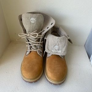 Timberland Leather & Canvas Fold-Down Boot